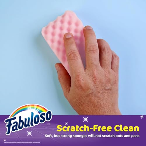 Fabuloso Scratch-Free Kitchen Dish Sponges, Rainbow, 12-Pack (6 Count, 2-Pack)
