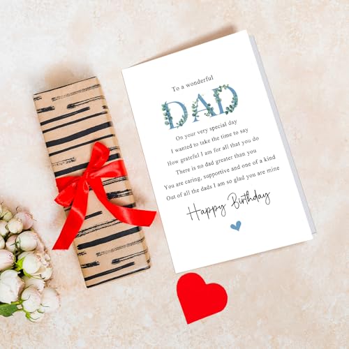 Thoughtful Birthday Card for Dad with Poem from Daughter or Son