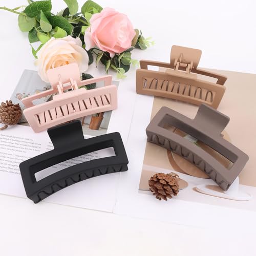 AOPRIE Large Claw Clips for Thick Hair 4-Pack Non-Slip Hair Accessories