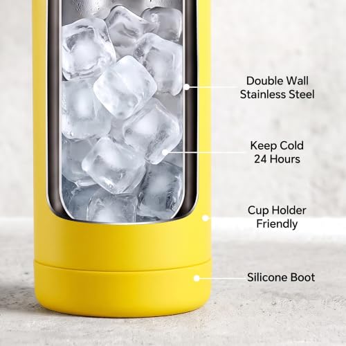 Fijinhom 18oz Insulated Stainless Steel Water Bottle with Straw