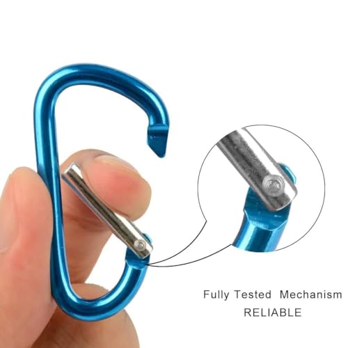 12PCS Carabiner Clip - 2.2" Aluminum Carabiner D Ring Shape,Key Chain Clip Hook,Keychain Clip,Multipurpose for Camping, Hiking,Backpacking or Other Outdoor Activities,Multicolor.