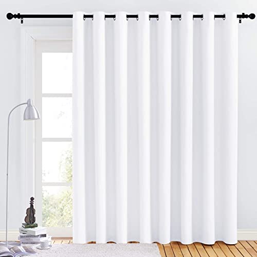 NICETOWN White Patio Door Curtain Panel 120" W x 84" L - Nursery & Dining Room