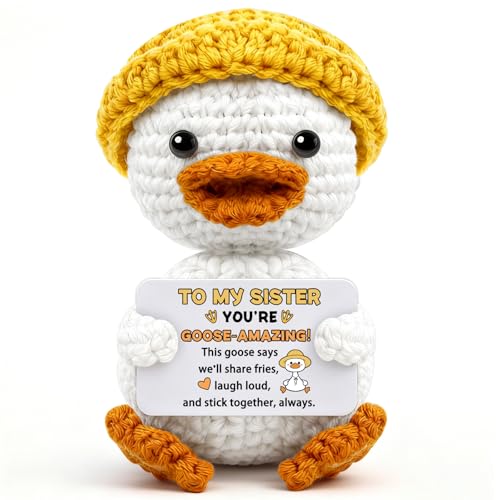 Handmade Positive Goose Crochet Doll for Sisters & Friends