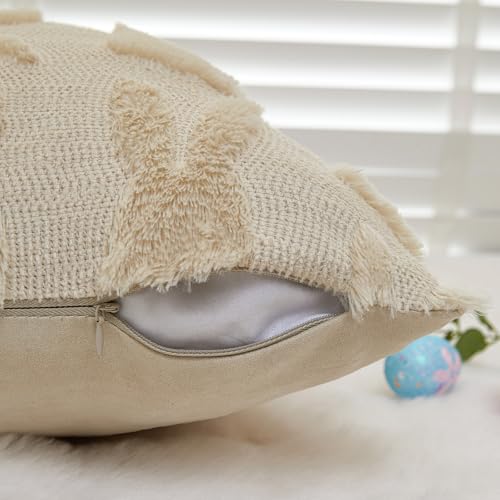 Easter Bunny Throw Pillow Covers - 18x18 Inch Set of 2