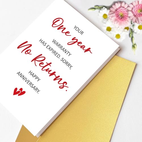 Funny 1st Anniversary Card for Husband or Wife - Hilarious Greeting