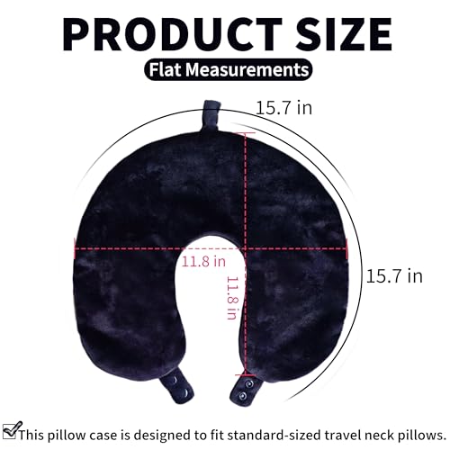Plush Travel Neck Pillow Cover - Soft Machine Washable Replacement Case