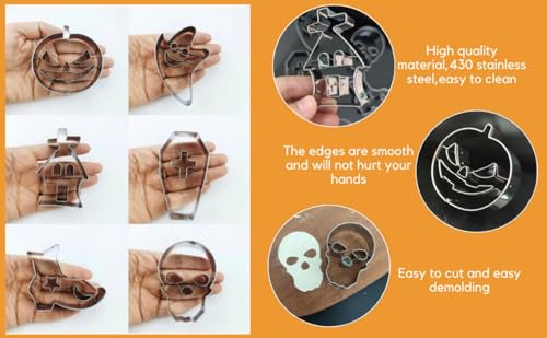 Sthrucrack 6-Piece Stainless Steel Halloween Cookie Cutter Set