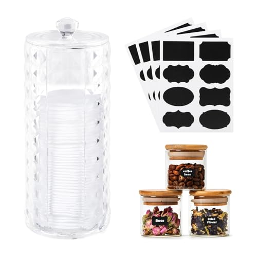 Cotton Pad Holder & Disposable Cup Dispenser with Lid - White