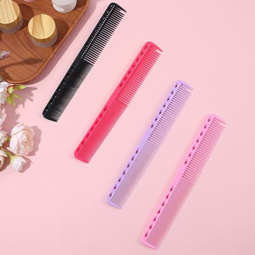 Elegaperma 4-Piece Hair Cutting Combs Set - Professional ABS Barber Styling Tools