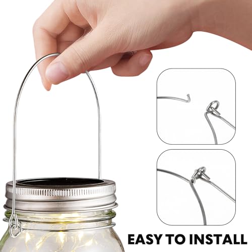 8-Pack Stainless Steel Mason Jar Hangers for 3.4 Inch Wide Mouth Jars