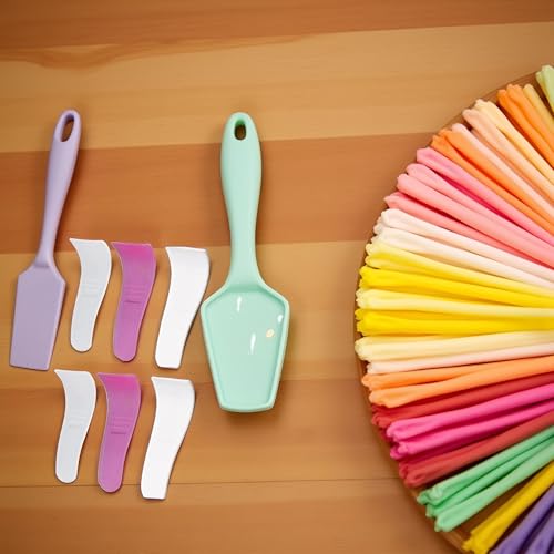 Dwuww Silicone Wax Spatulas 6-Piece Reusable Non-Stick Hair Removal Applicator