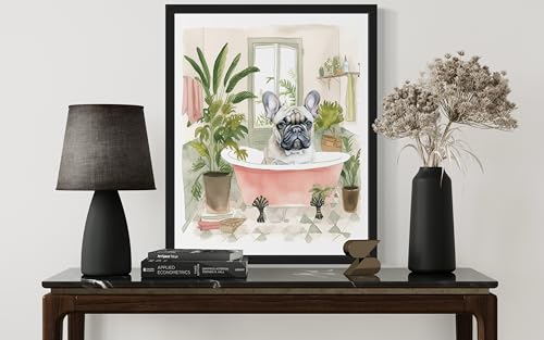 French Bulldog Bathtub Wall Art Print - Unframed 10x8