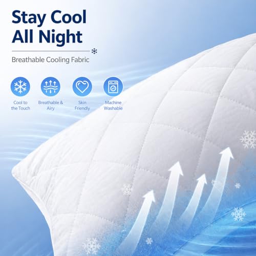 Cooling Diamond Quilted Body Pillow Cover 21"x54" with Zipper - Soft & Breathable