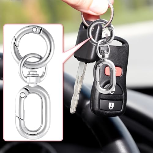 Isslly 2pcs Swivel Clasp Clips, Double Opening Metal Snap Hook