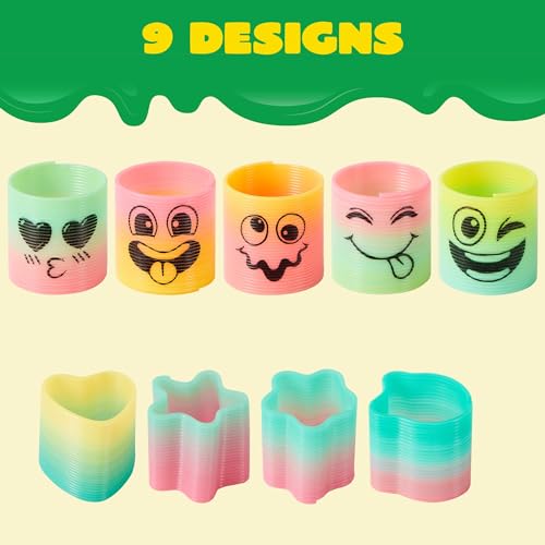 JOYIN 30 Pcs Mini Rainbow Coil Spring Toys - Fidget Party Favors