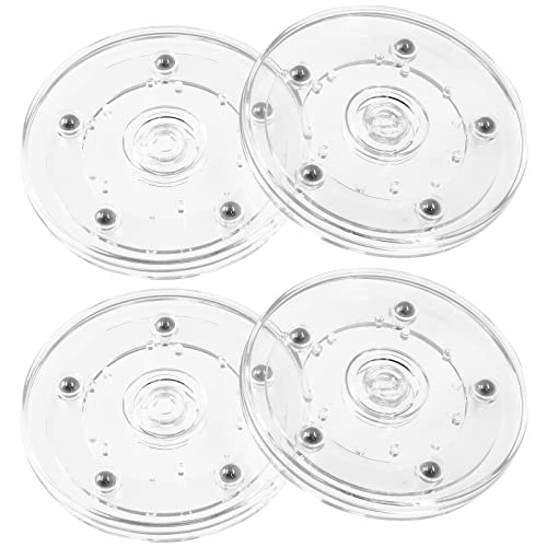 4-Inch Clear Acrylic Turntable Bearings - Set of 4