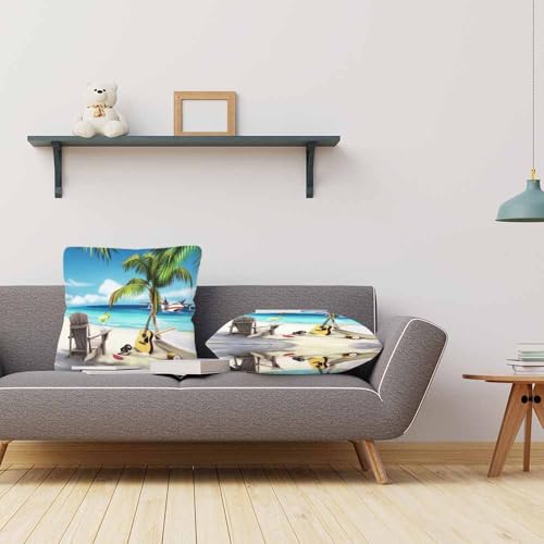 Tropical Palm Tree Throw Pillow Covers (Pc-a085), 18x18 Inch Set of 2