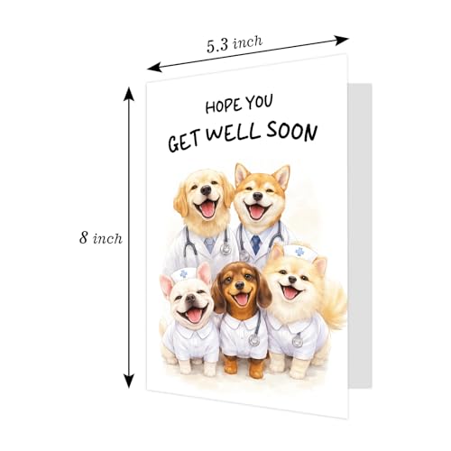 Ogeby Get Well Soon Card for Dog Lovers - Cute Recovery Card #693