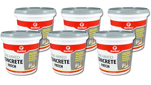 Red Devil Pre-Mixed Concrete Patch, 1 Quart Tub, 6-Pack