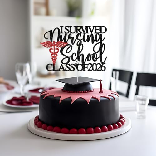 I Survived Nursing School Cake Topper - Graduation Decor 2026