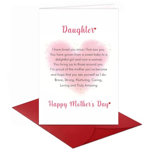Mother's Day Card for Daughter - First Mother's Day Gift with Envelope