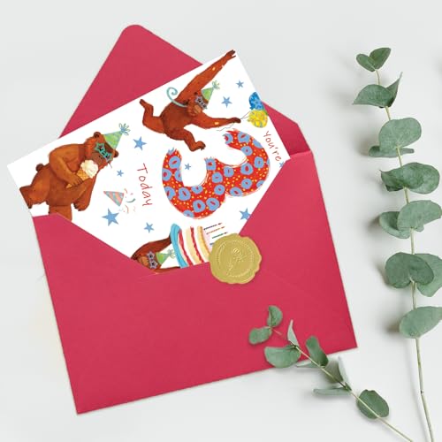 Missonemi 3rd Birthday Card for Boy - Double-Sided Greeting Card