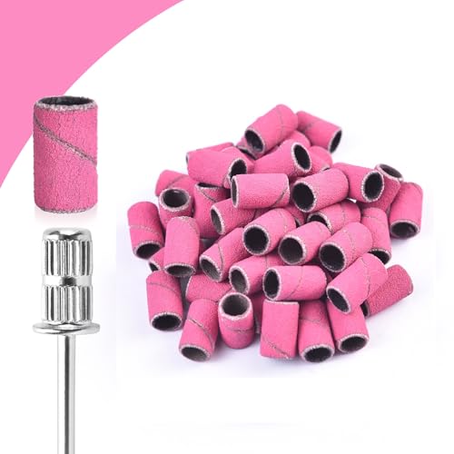 Siyuwuro 100Pcs #180 Nail Sanding Bands Set with 3/32 Mandrel Bit