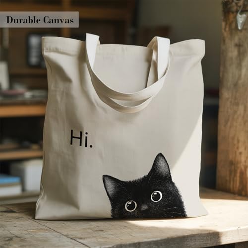 Canvas Tote Bag for Pet Lovers - 13.8" Aesthetic Design with Pocket