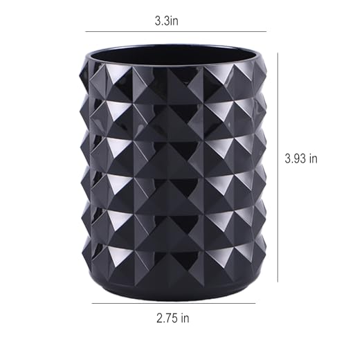 YAFIYI Acrylic Makeup Brush Holder - Black Clear Cosmetic Organizer for Vanity