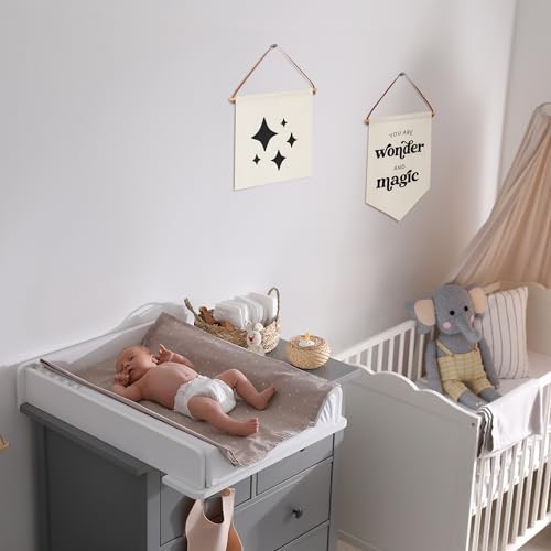 KIBAGA Nursery Wall Decor Signs Set - Inspiring Canvas Banners for Kids