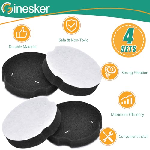 4 Pack Replacement Filters for Bissell PowerForce Vacuum 1604896