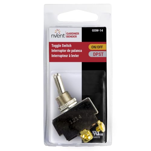 Gardner Bender GSW-14 DPST Toggle Switch - ON-OFF, 2A/125V AC, Screw Terminal