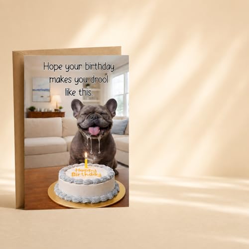 Funny Birthday Card with French Bulldog | 5x7 Card & Envelope