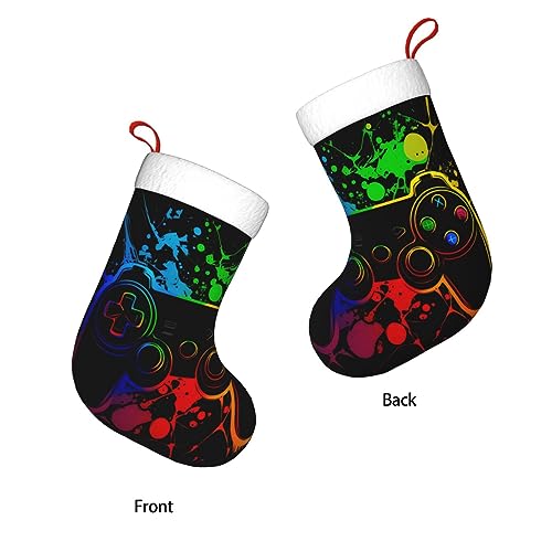 Gamer Gamepad Christmas Stocking Large Holiday Decor - One Size