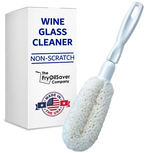 FryOilSaver B61C Wine Glass & Flute Cleaning Brush - 1 Pack, Non-Scratch