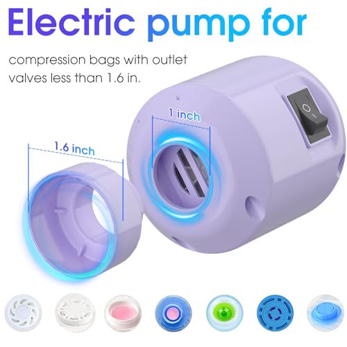 SZO Electric Vacuum Pump for Storage Bags, Purple - Compact & Portable