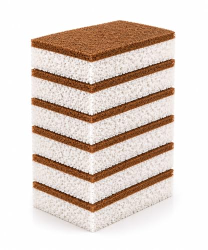 Heavy Duty Non-Scratch Kitchen Sponges - 6 Pack for Tough Cleaning