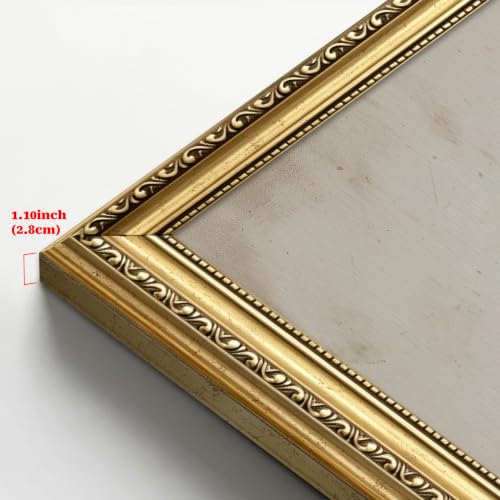 Christmas Tree Wall Art - Framed Evergreen Pine Canvas Print, 10x8 Inches - Gold Frame