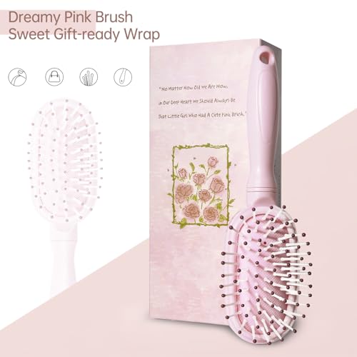 Arthaxi Mini Kids Hair Brush - Pain-Free Detangling Paddle for Girls