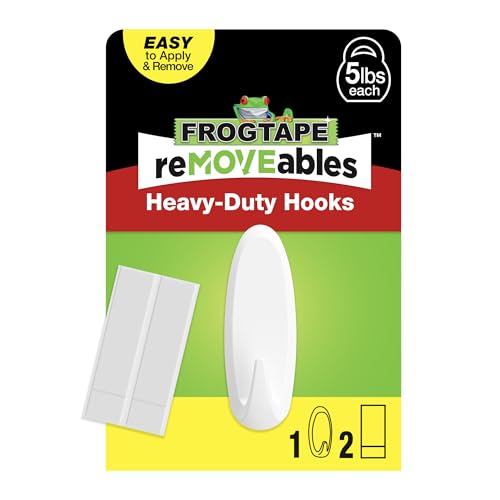 FrogTape reMOVEables Heavy-Duty Wall Hook - Holds 5 lbs - White