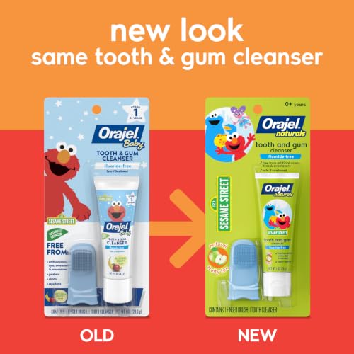 Orajel Baby Elmo Fluoride-Free Tooth & Gum Cleanser with Finger Brush