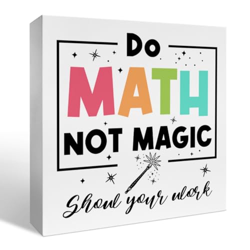 Math Decor for Home Office Classroom - White Wood Sign Gift
