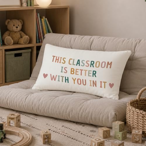 Positive Affirmations Throw Pillow Cover - 12x20 Inch Flannel for Nursery & Classroom