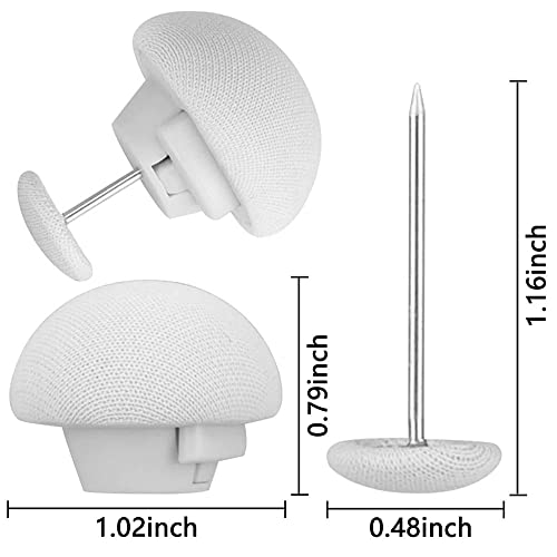 Linwnil 16Pcs Duvet Clips - Soft Fabric Mushroom Fasteners, White