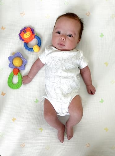 Hugs & Llamas Organic Cotton Muslin Fitted Crib Sheet - Breathable & Soft