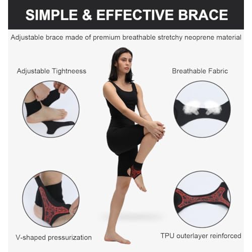 2 Pack Ankle Brace & Elastic Supports for Men & Women, Ankle Support Ankle Compression Sleeve, Plantar Fasciitis Relief Achilles Tendonitis Brace Achilles Tendonitis Wrap (Gray, S/M)