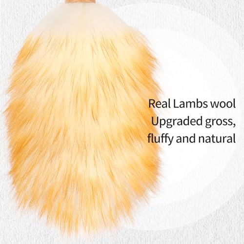 FeelfunFeather Lambswool Duster with Wooden Handle - 14.9 Inch