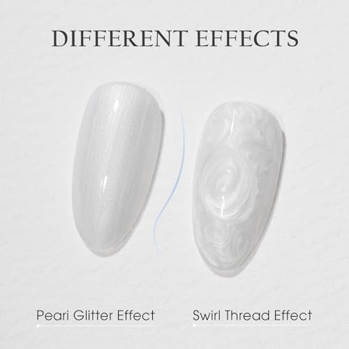 TAYE Pearl White Mermaid Gel Nail Polish - Shimmer UV/LED Soak Off Manicure