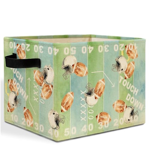 Football Storage Bin with Handles – Collapsible Organizer for Kids