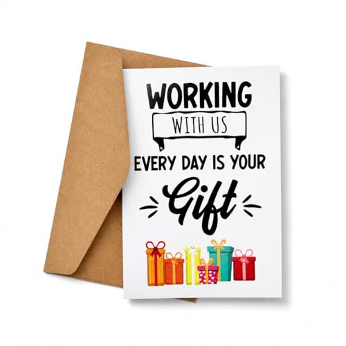 Funny Coworker Birthday Card - 5x7 Humorous Office Greeting Card with Envelope